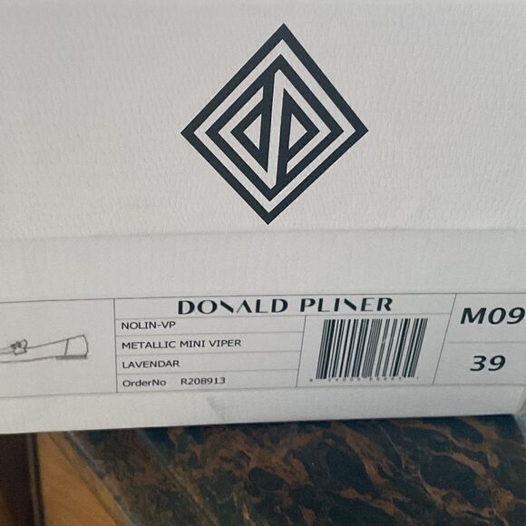 NWT Donald PLINER Metallic mini viper Lavender Leather Loafers new with box… - Picture 15 of 16